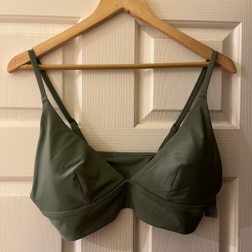 AERIE Longline Triangle Bikini Top